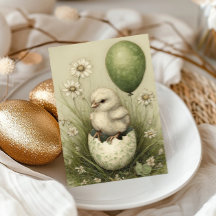 Joli poussin de Pâques avec des jonquilles de prin