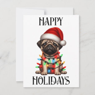 Cartes Pour Fêtes Annuelles Joli Pug de Noël