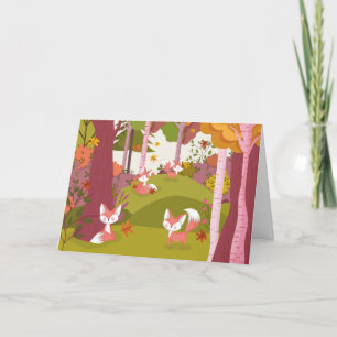 Cartes Pour Fêtes Annuelles Joli renard d'automne