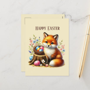 Cartes Pour Fêtes Annuelles Joli renard de Pâques ajouter un message