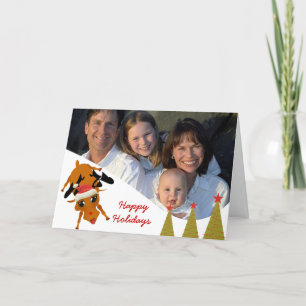 Cartes Pour Fêtes Annuelles Joli renne avec photo de famille ou couple