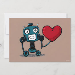 Cartes Pour Fêtes Annuelles Joli Robot Saint-Valentin Cœur Ballon