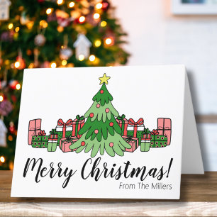 Cartes Pour Fêtes Annuelles Joli sapin de Noël coloré