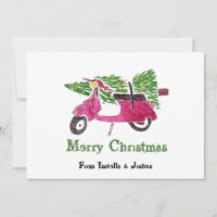 Joli sapin de Noël et Scooter rouge