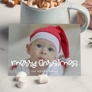 Cartes Pour Fêtes Annuelles Joli script Joyeux Noël Photo