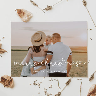 Cartes Pour Fêtes Annuelles Joli script Joyeux Noël Photo