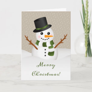 Cartes Pour Fêtes Annuelles Joli Snowman Illustration de Noël personnalisable