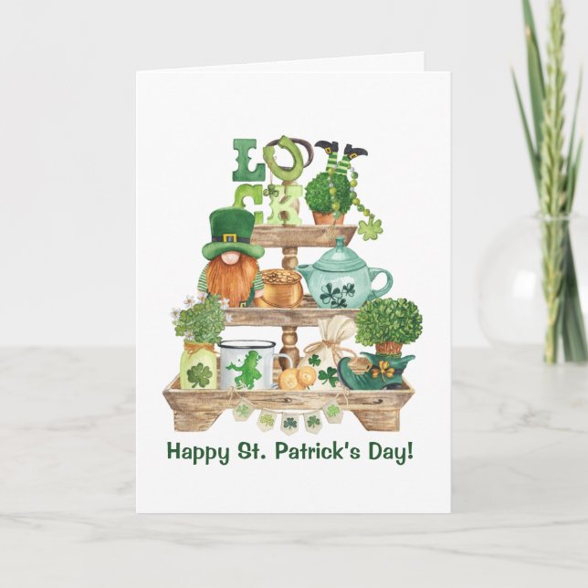 Cartes Pour Fêtes Annuelles Joli Stand irlandais Knickknack Joyeux St Patrick' (Devant)