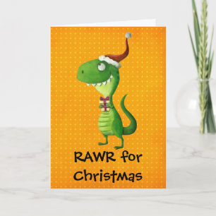 Cartes Pour Fêtes Annuelles Joli T-rex de Noël