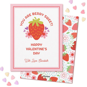 Cartes Pour Fêtes Annuelles Jolie baie douce Enfants Fraise Saint Valentin