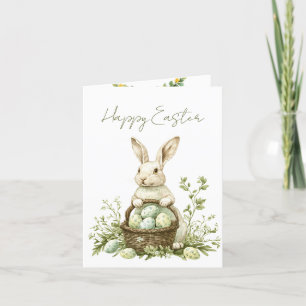 Cartes Pour Fêtes Annuelles Jolie Bunny Aquarelle Florale Pâques