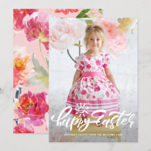 Cartes Pour Fêtes Annuelles Jolie calligraphie moderne Joyeuses Pâques Photo