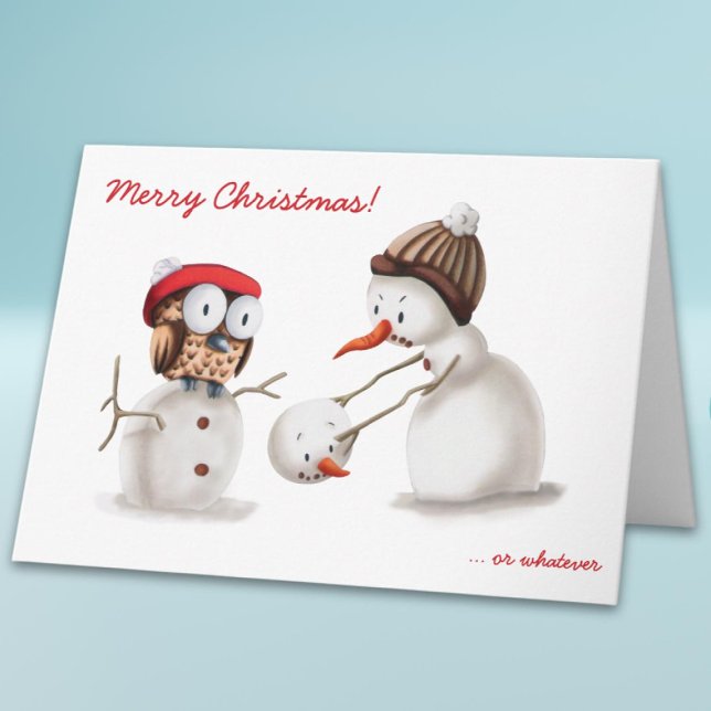 Cartes Pour Fêtes Annuelles Jolie Chouette des neiges Noël drôle (Créateur téléchargé)
