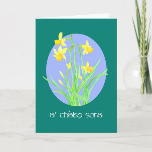 Cartes Pour Fêtes Annuelles Jolie Daffodils Gaelic écossais Pâques