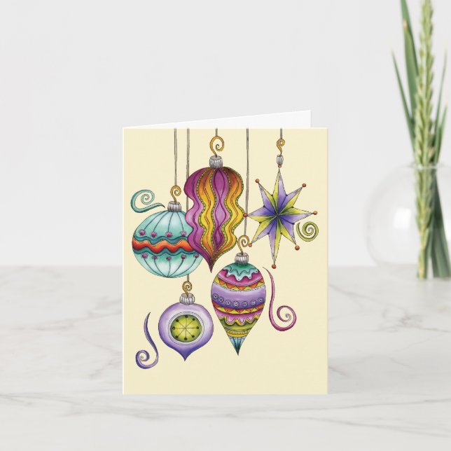 Cartes Pour Fêtes Annuelles Jolie décoration de Noël, élégante et fantaisie (Devant)