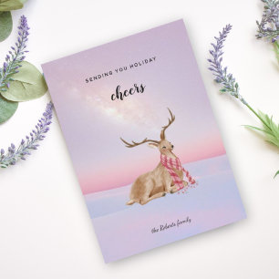 Cartes Pour Fêtes Annuelles Jolie dunes de neige hivernale de cerf Noël