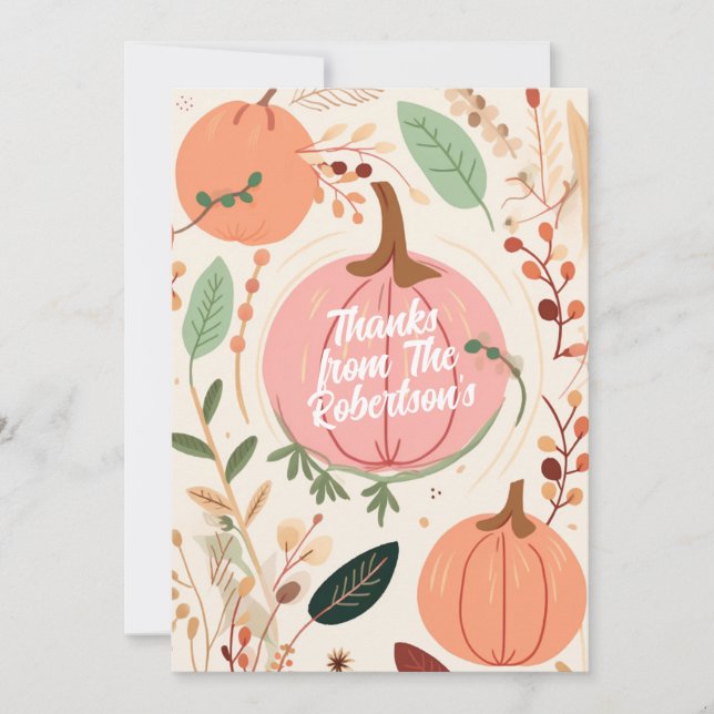 Cartes Pour Fêtes Annuelles Jolie Earty Citrouille Foliage Thanksgiving Party (Devant)