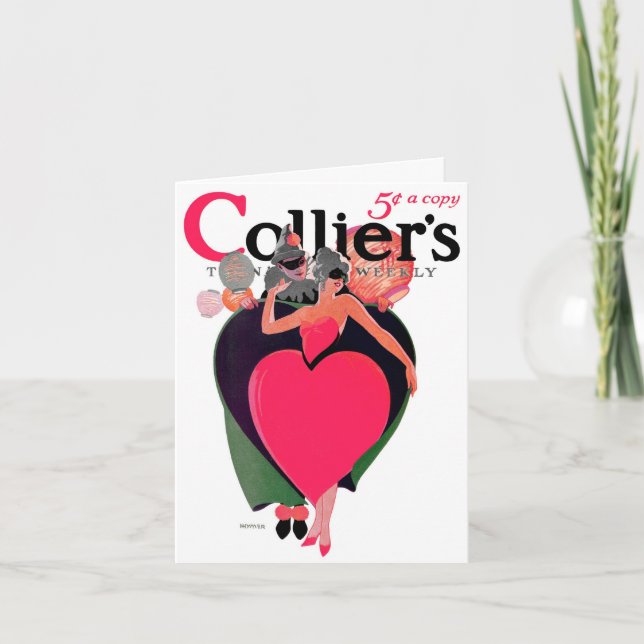 CARTES POUR FÊTES ANNUELLES "JOLIE EN ROSE" THÉÂTRE VALENTINE SALUT (Devant)