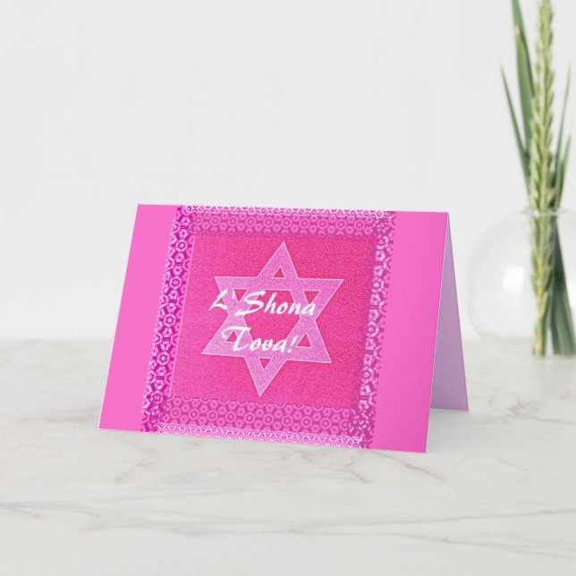 Cartes Pour Fêtes Annuelles Jolie étoile rose de David Card (Devant)