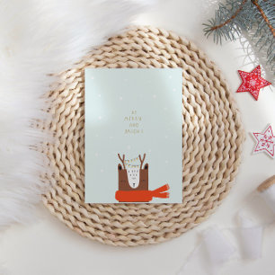 Cartes Pour Fêtes Annuelles Jolie façade de Noël en neige avec lumières à cord