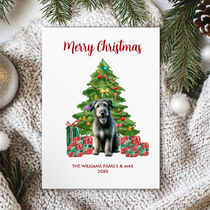 Cartes Pour Fêtes Annuelles Jolie famille de chiens de loup irlandais Noël
