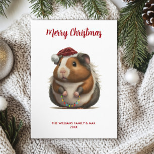 Cartes Pour Fêtes Annuelles Jolie famille de cochons d'Inde Noël