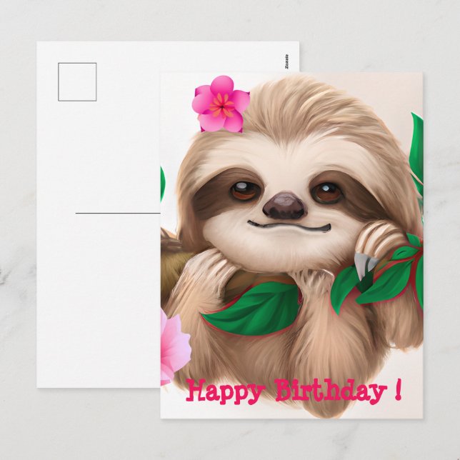 Cartes Pour Fêtes Annuelles Jolie fentes bébé accroché dans un arbre (Devant / Derrière)