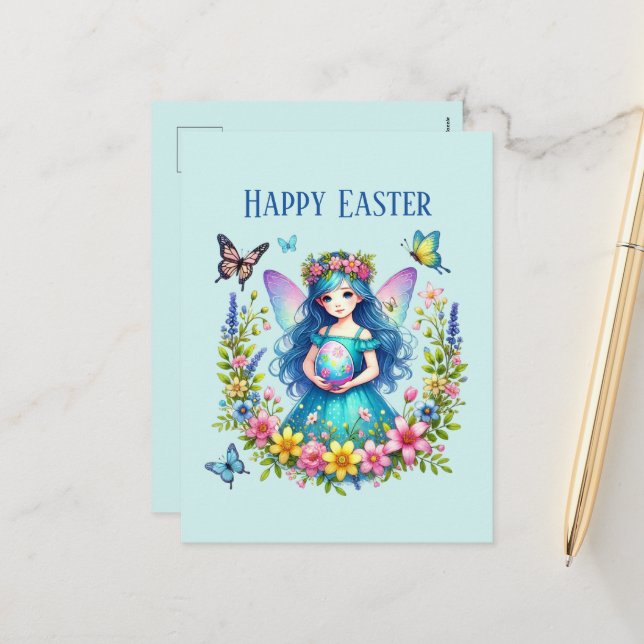 Cartes Pour Fêtes Annuelles Jolie fête de Pâques ajouter un message (Devant/Arrière en situation)