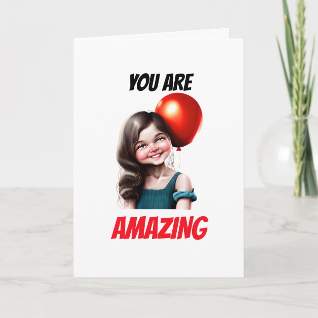 Cartes Pour Fêtes Annuelles Jolie fille caucasienne tu es extraordinaire beaut (Devant)