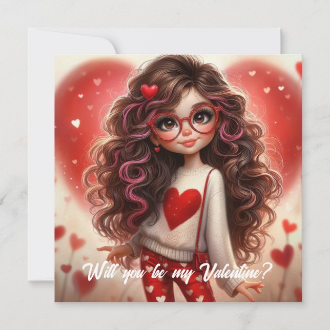 Cartes Pour Fêtes Annuelles Jolie fille élégante et impertinente sois ma Saint (Devant)