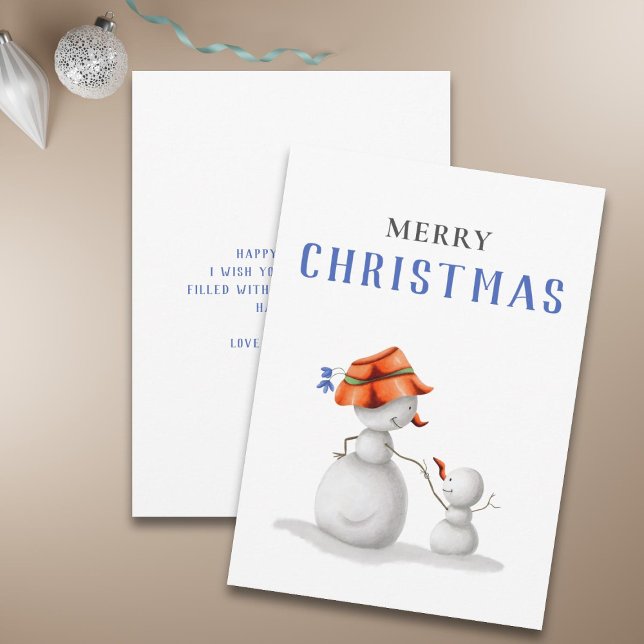 Cartes Pour Fêtes Annuelles Jolie grand-mère Snowman Joyeux Noël (Créateur téléchargé)