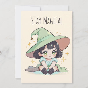 Cartes Pour Fêtes Annuelles Jolie Halloween Magique Kawaii Baby sorcière