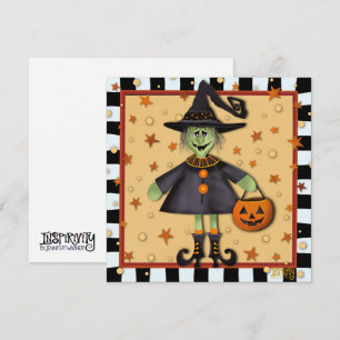 Cartes Pour Fêtes Annuelles Jolie Halloween sorcière Trick ou de traitement In