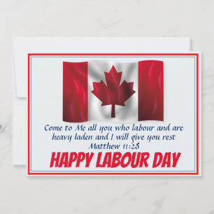 Cartes Pour Fêtes Annuelles JOLIE JOURNÉE DU TRAVAIL CANADA Écriture du drapea