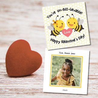 Cartes Pour Fêtes Annuelles Jolie photo d'abeille en classe pour la Saint-Vale