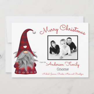 Cartes Pour Fêtes Annuelles Jolie photo Joyeux elfe de Noël Personnalisé Gnome