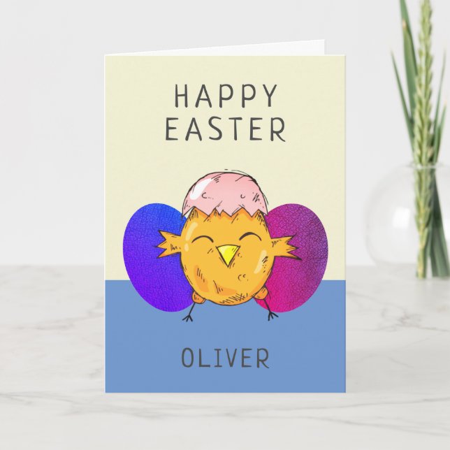 Cartes Pour Fêtes Annuelles Jolie poule et oeufs de Pâques Pâques Pâques (Devant)