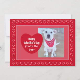 Cartes Pour Fêtes Annuelles Jolie Rouge et Rose Une Photo Cœur Saint Valentin