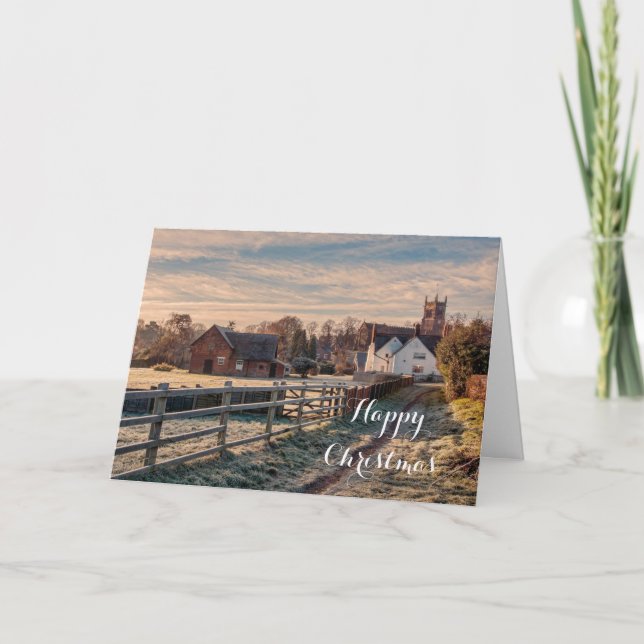 Cartes Pour Fêtes Annuelles Jolie scène de campagne rurale d'hiver (Devant)