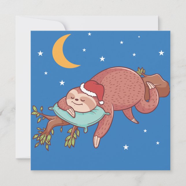 Cartes Pour Fêtes Annuelles Jolie Sloth (Devant)