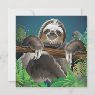 Cartes Pour Fêtes Annuelles Jolie Sloth