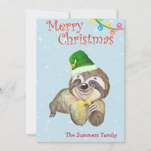 Cartes Pour Fêtes Annuelles Jolie Sloth Joyeux Noël