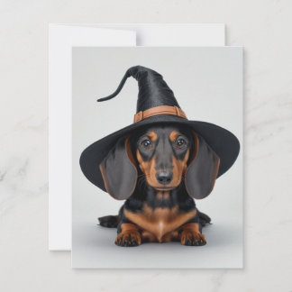 Cartes Pour Fêtes Annuelles Jolie sorcière teckel