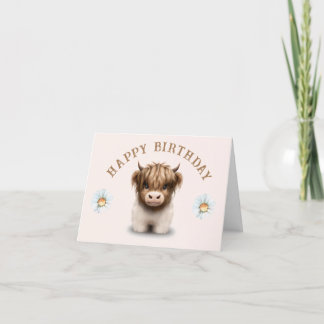 Cartes Pour Fêtes Annuelles Jolie vache écossaise des Highlands