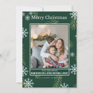 Cartes Pour Fêtes Annuelles Jolies arbres de Noël Green Retro Boho Photo