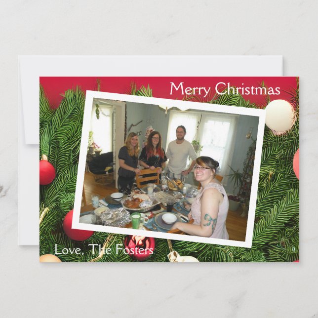 Cartes Pour Fêtes Annuelles Jolies branches de pin de Noël Photo (Devant)