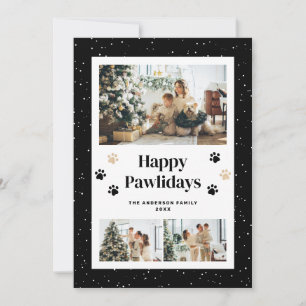 Cartes Pour Fêtes Annuelles Jolies empreintes de pattes noires Photo de neige