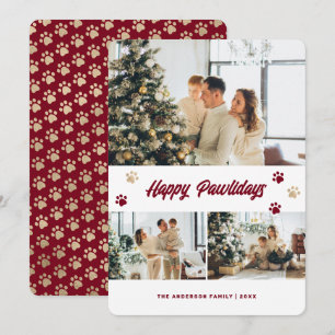 Cartes Pour Fêtes Annuelles Jolies Fêtes de fin d'année avec Photo Rouge et Or