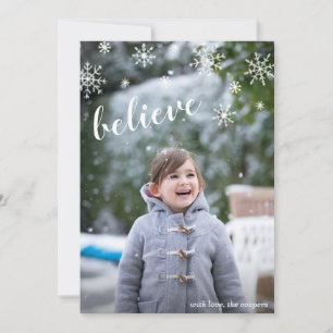 Cartes Pour Fêtes Annuelles Jolies Flocons de Neige Photo Noël Moderne