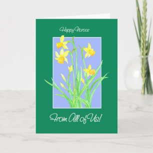 Cartes Pour Fêtes Annuelles Jolies jonquilles 'De notre part à tous' Norooz